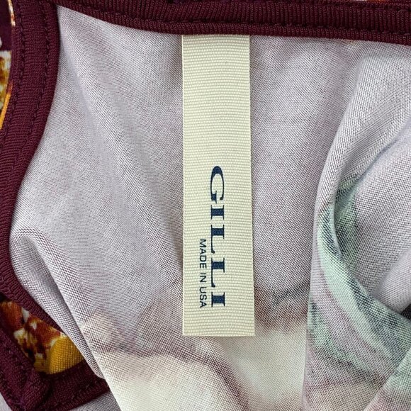 Gilli Maroon w/ Orange & Dusty Pink Floral Dress - Picture 5 of 7